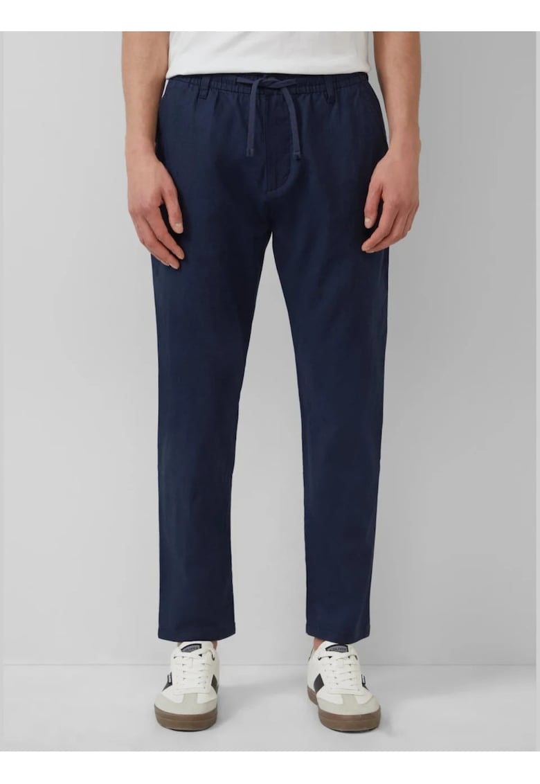 Pantaloni chino - barbati - Detroit - din amestec de in si bumbac - talie elastica