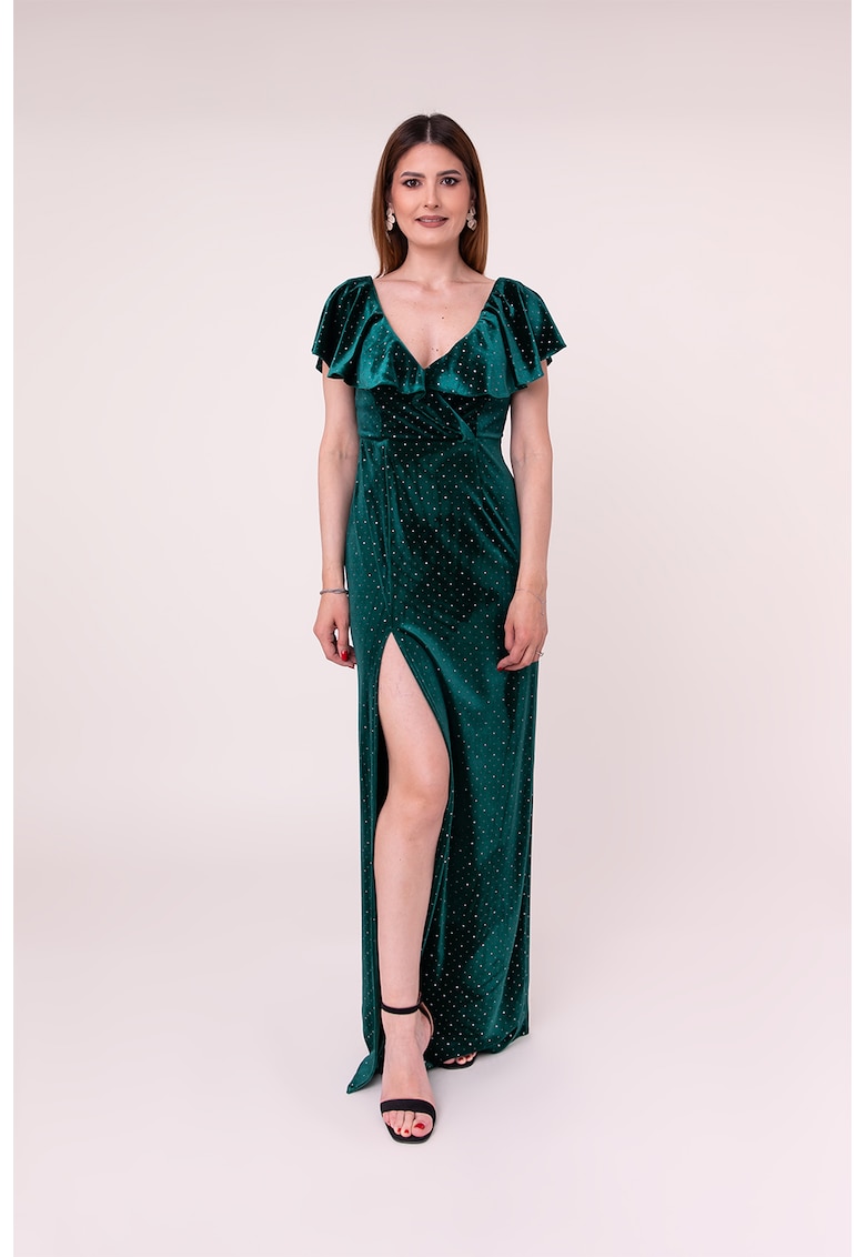 Rochie din catifea cu slit lateral Whispers