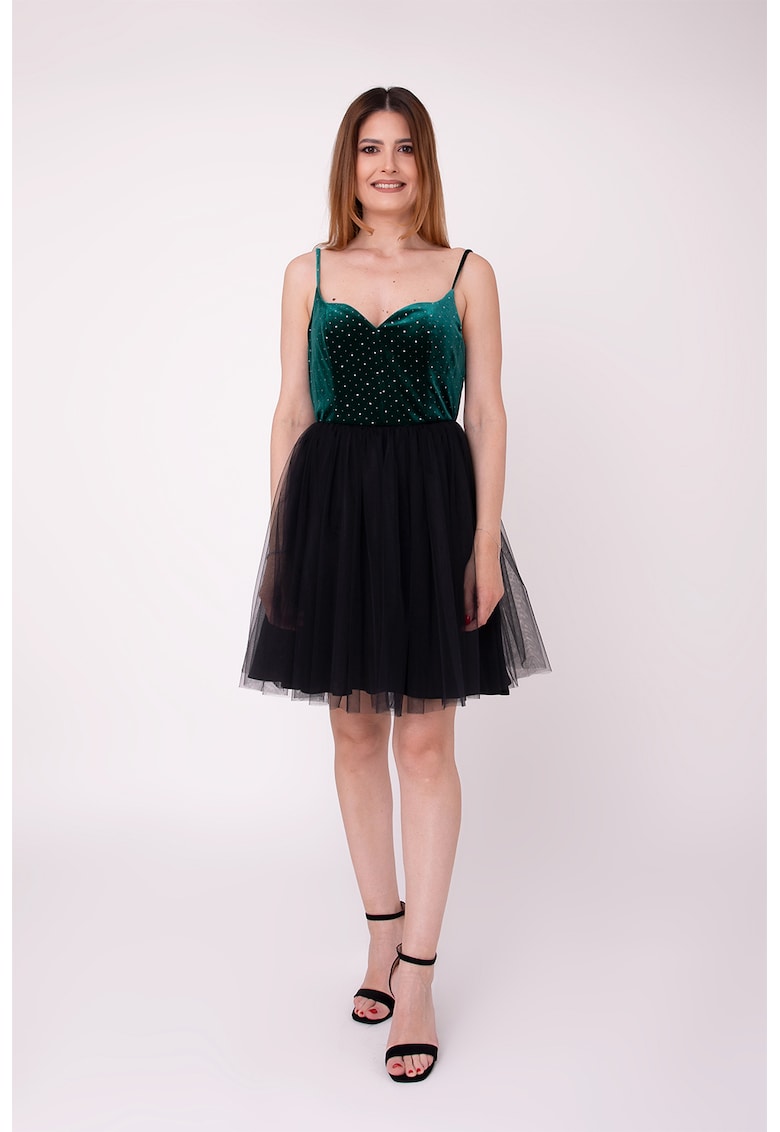 Rochie scurta evazata cu funda pe partea din spate Bloom