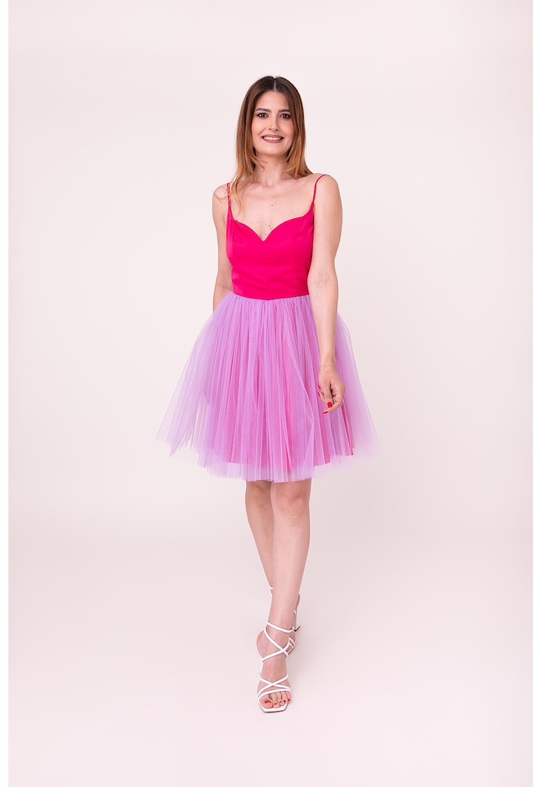 Rochie scurta evazata cu funda pe partea din spate Bloom