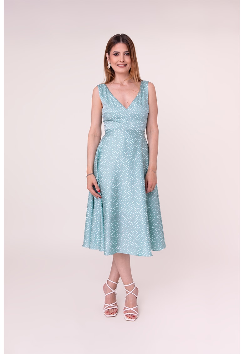 Rochie midi Morning Petals - Turcoaz