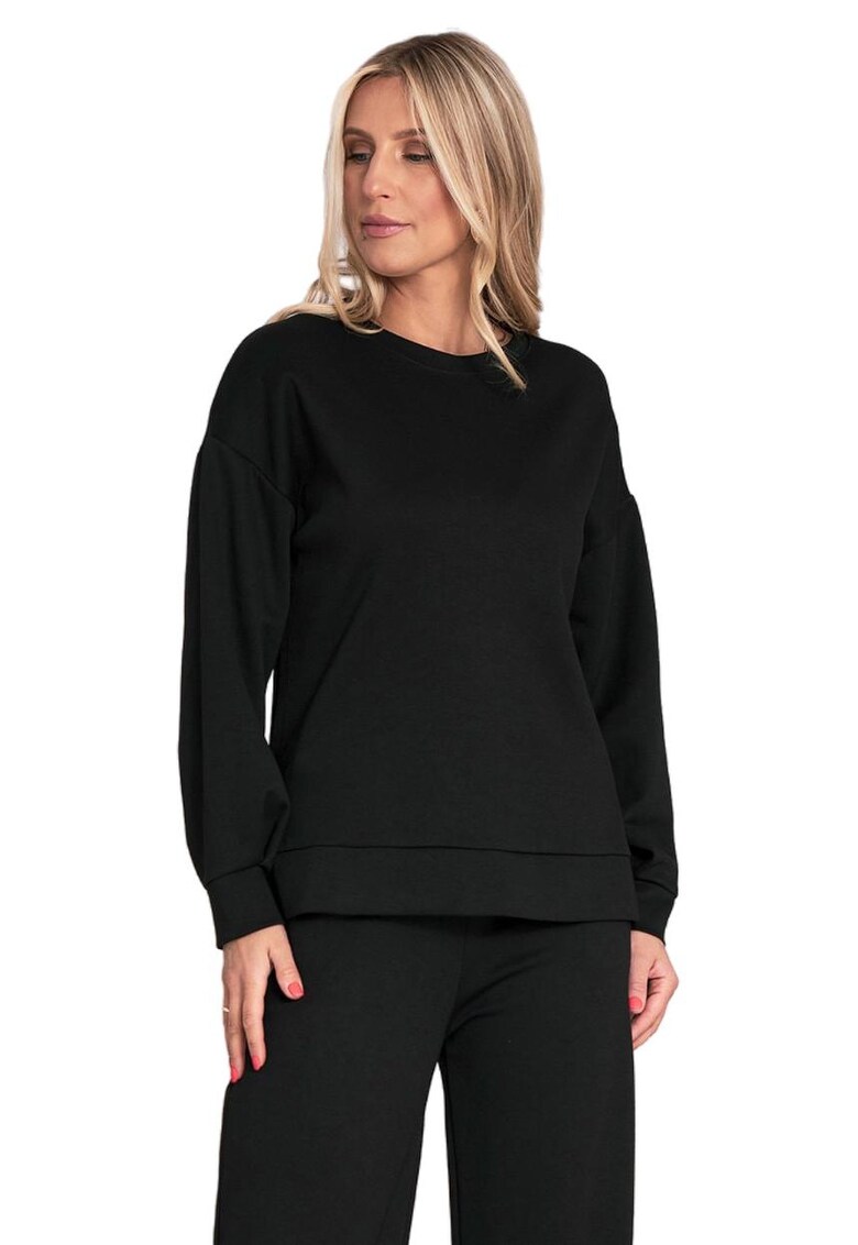 Hanorac dama tricot - croi lejer - negru -