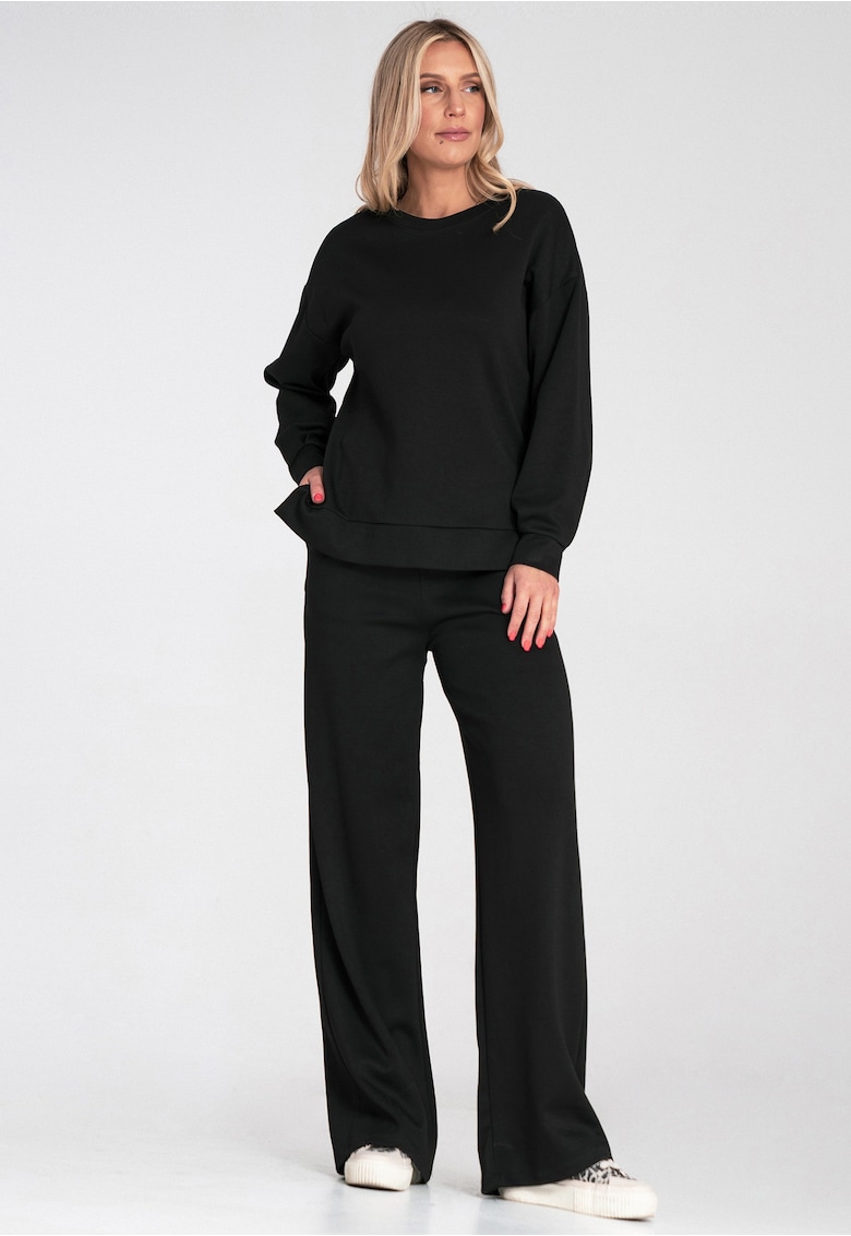 Treninguri lifestyle dama - set hanorac si pantaloni - negru - elegant