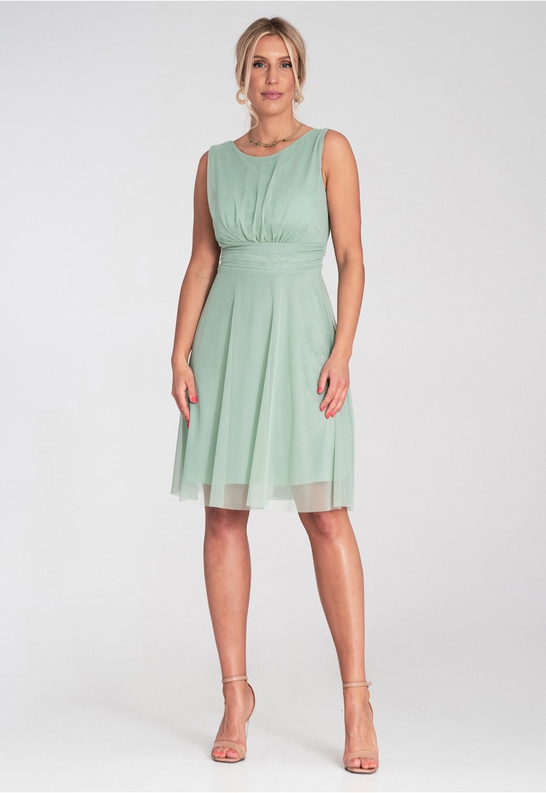Rochie eleganta - decolteu la spate - din plasa - menta -