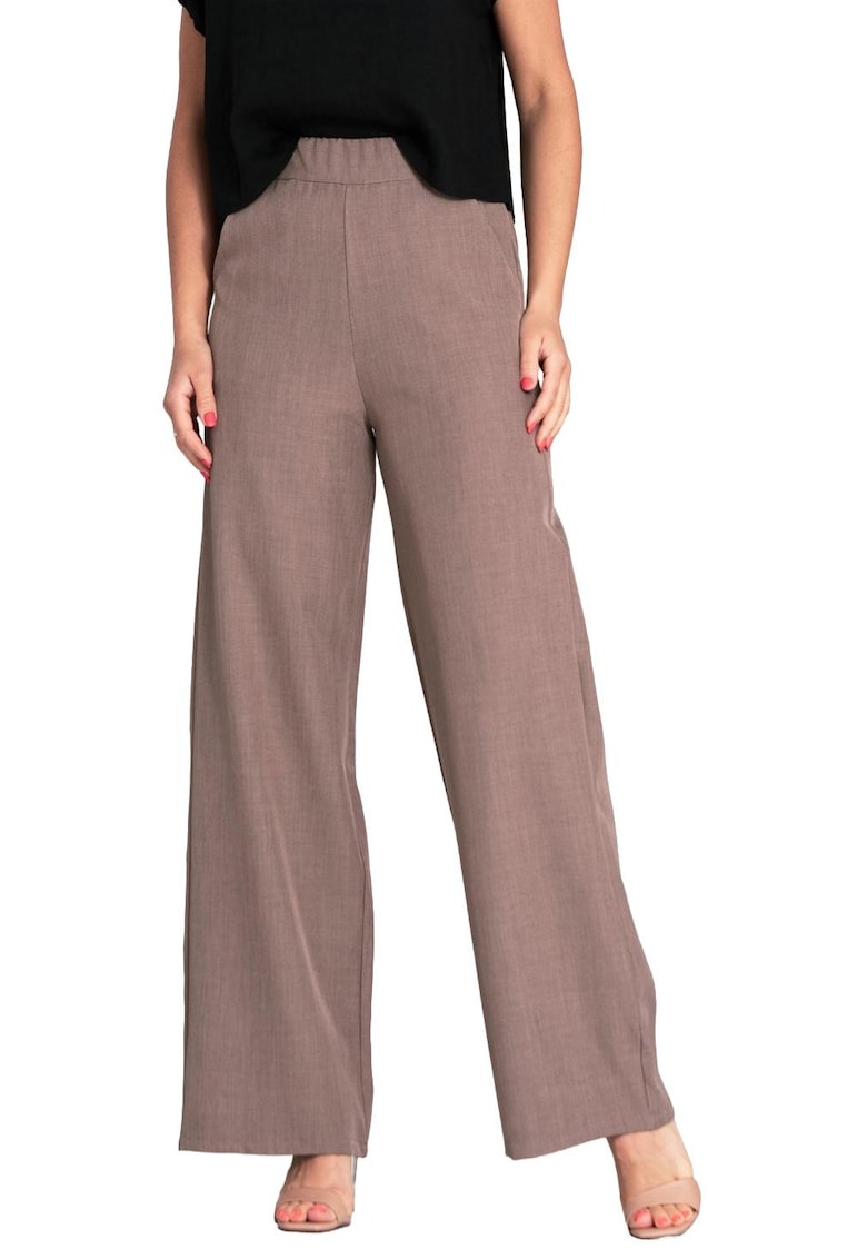 Pantaloni dama - textil - maro -