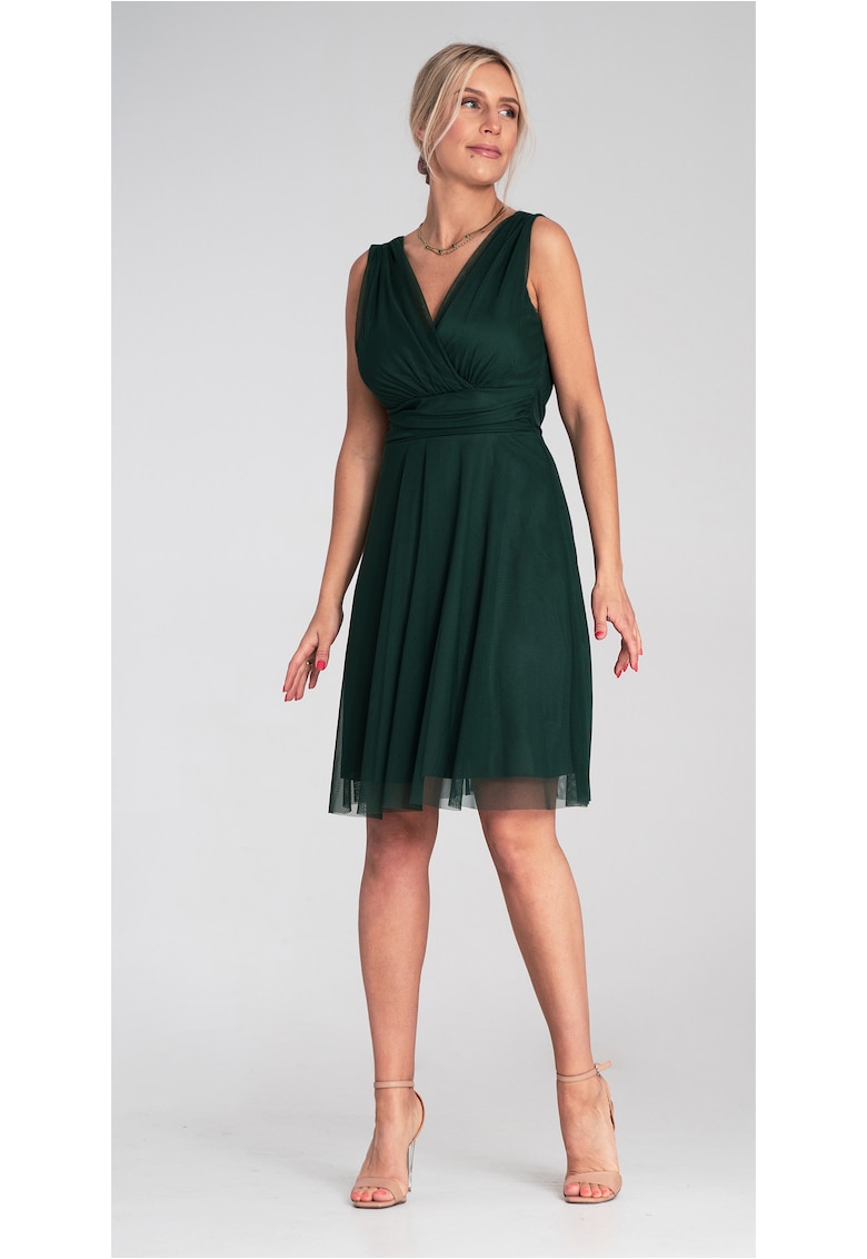 Rochie de cocktail eleganta - din plasa - verde -
