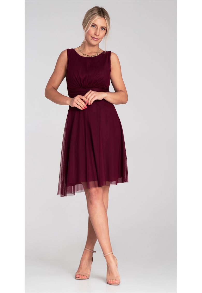 Rochie eleganta - decolteu la spate - plasa - visinie -