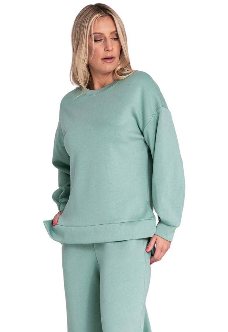 Hanorac dama bumbac/elastan - croi lejer - verde menta -