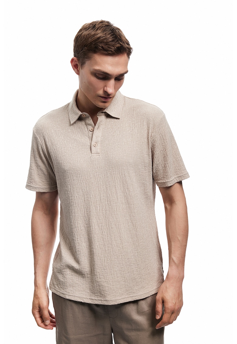 Tricou polo cu model texturat