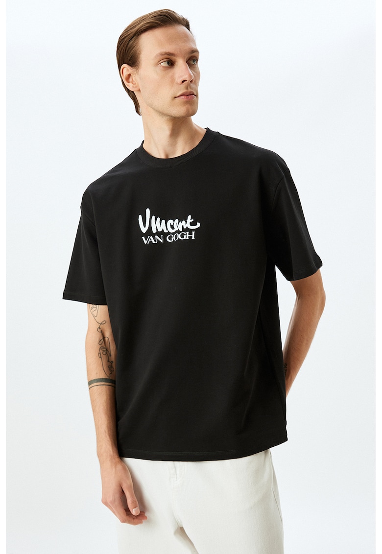 Tricou lejer cu imprimeu pe partea din spate