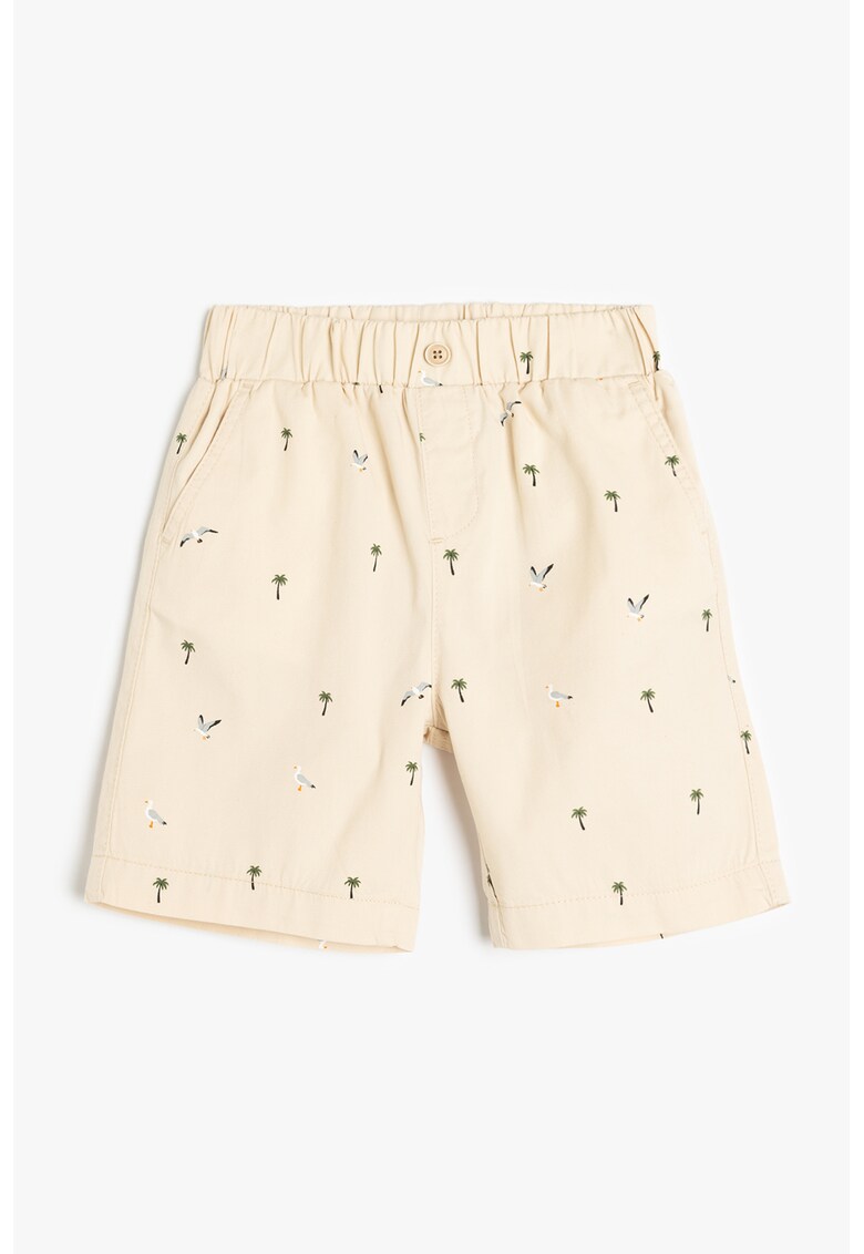 Bermude cu imprimeu grafic - Bej deschis