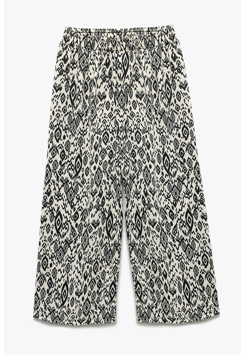 Pantaloni cu croiala ampla si imprimeu grafic