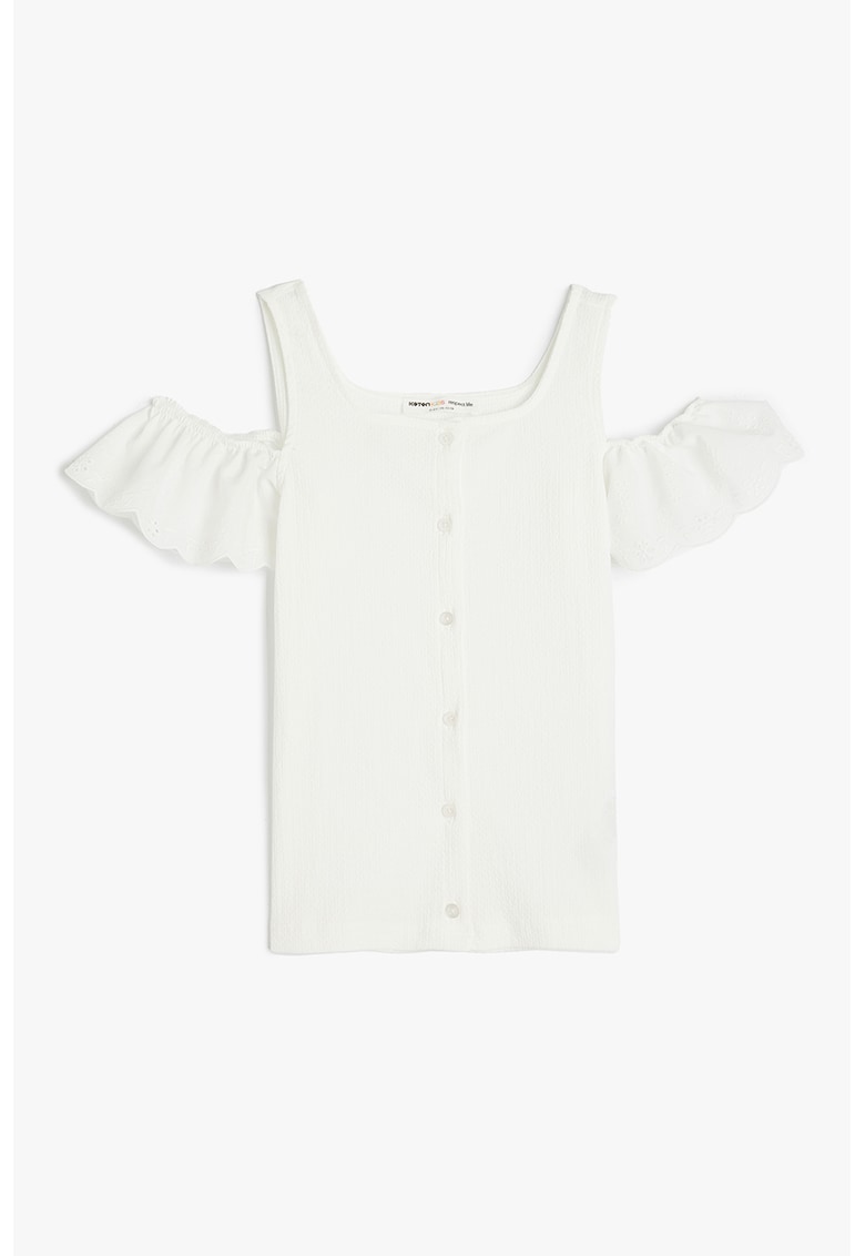 Bluza cu maneci cu volane si decolteu pe umeri