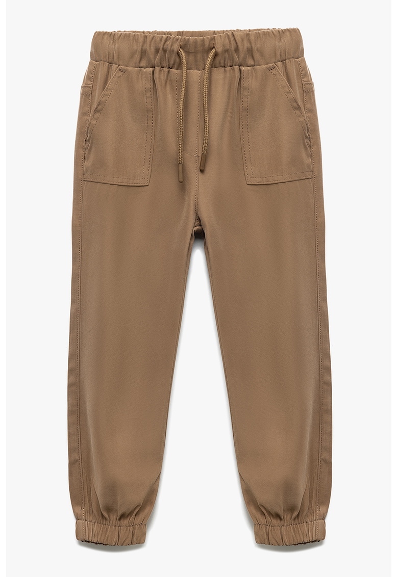 Pantaloni conici cu talie elastica si mansete