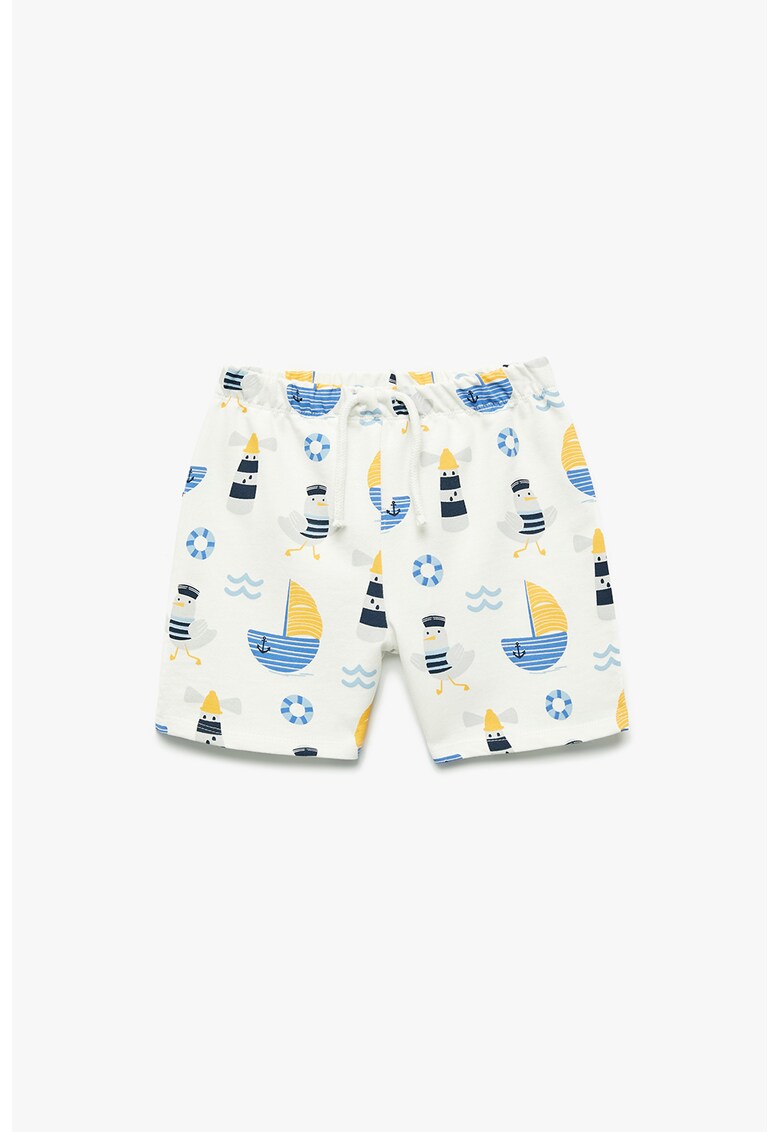Pantaloni scurti cu model Mariner - Galben/Alb murdar/Albastru