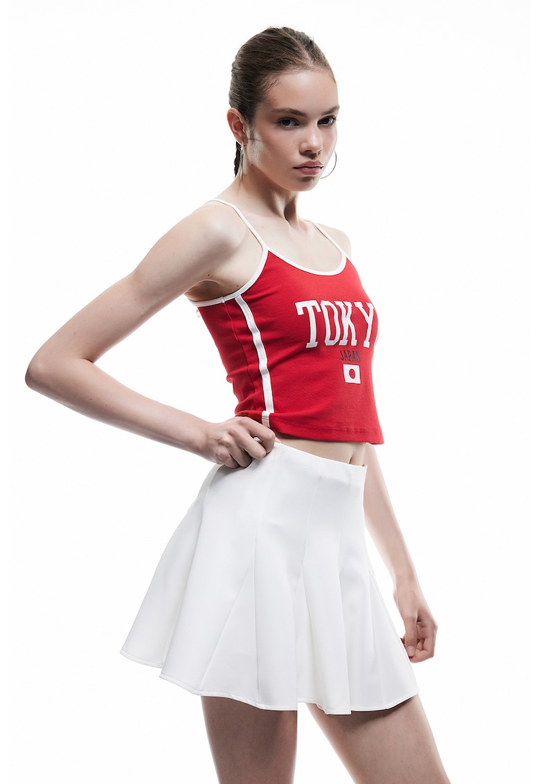 Fusta-pantalon scurta cu volane