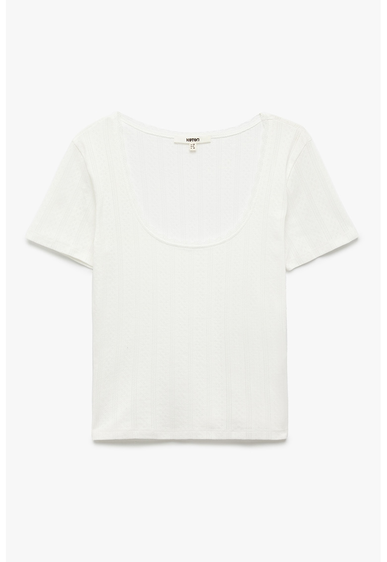 Tricou crop cu decolteu adanc