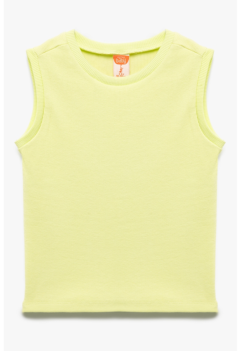 Top din amestec de bumbac cu decolteu rotund