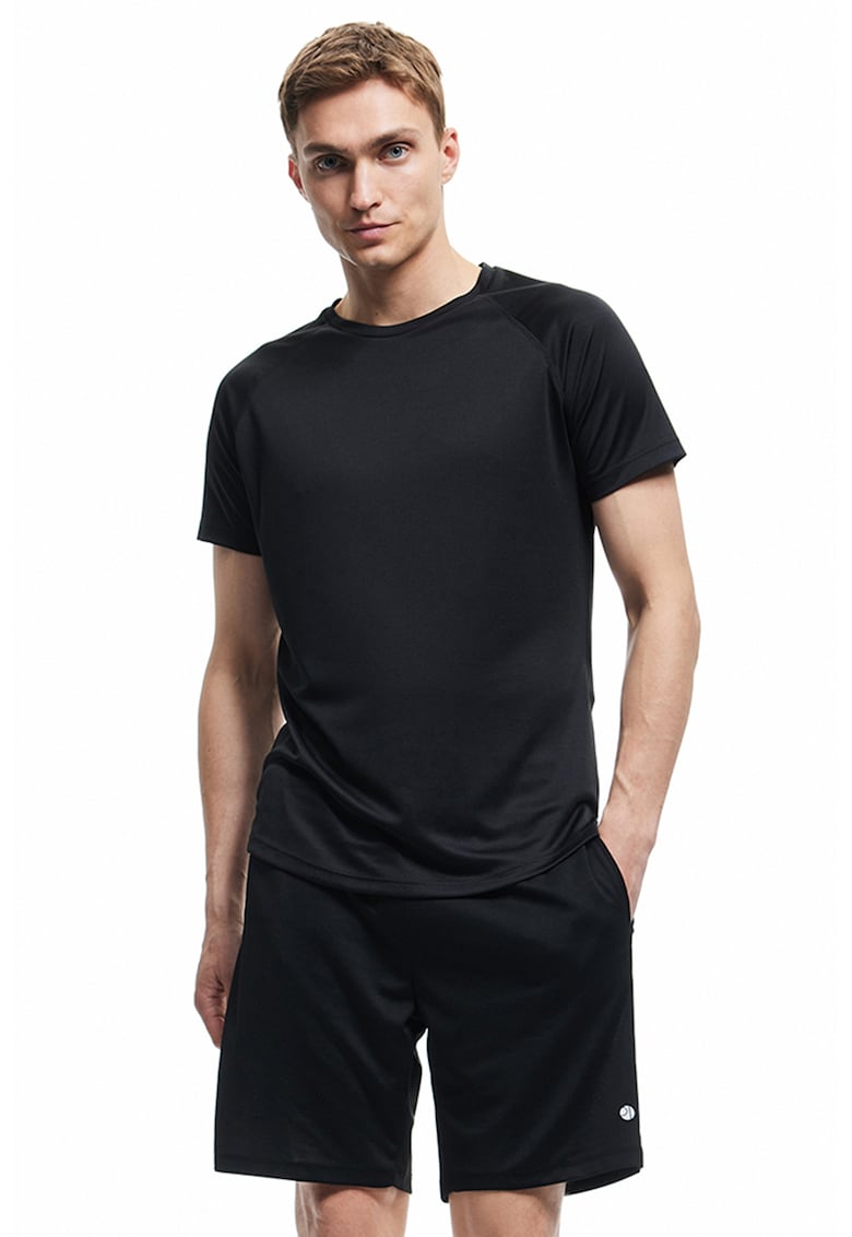 Tricou uni cu decolteu la baza gatului - Negru stins