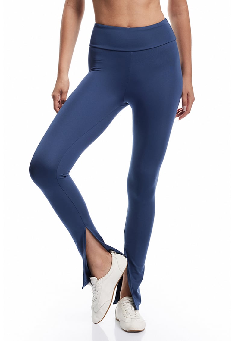 Colanti slim fit cu talie inalta - Bleumarin