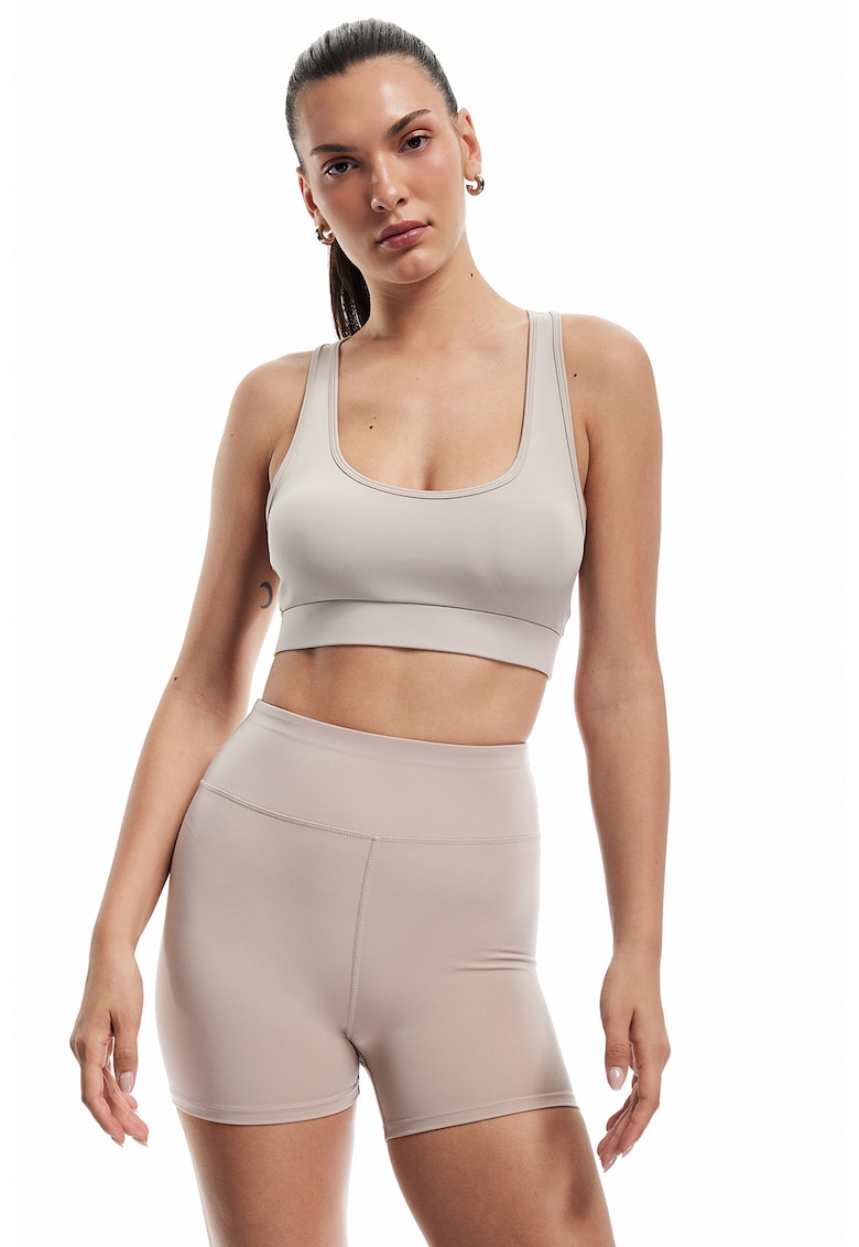 Colanti scurti slim fit - Maro nisip