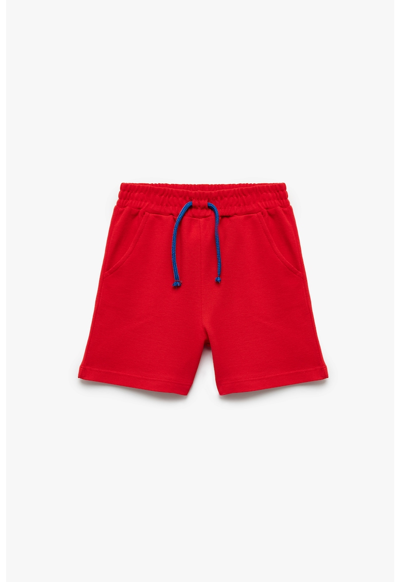 Pantaloni scurti de bumbac cu snur ajustabil - Coral
