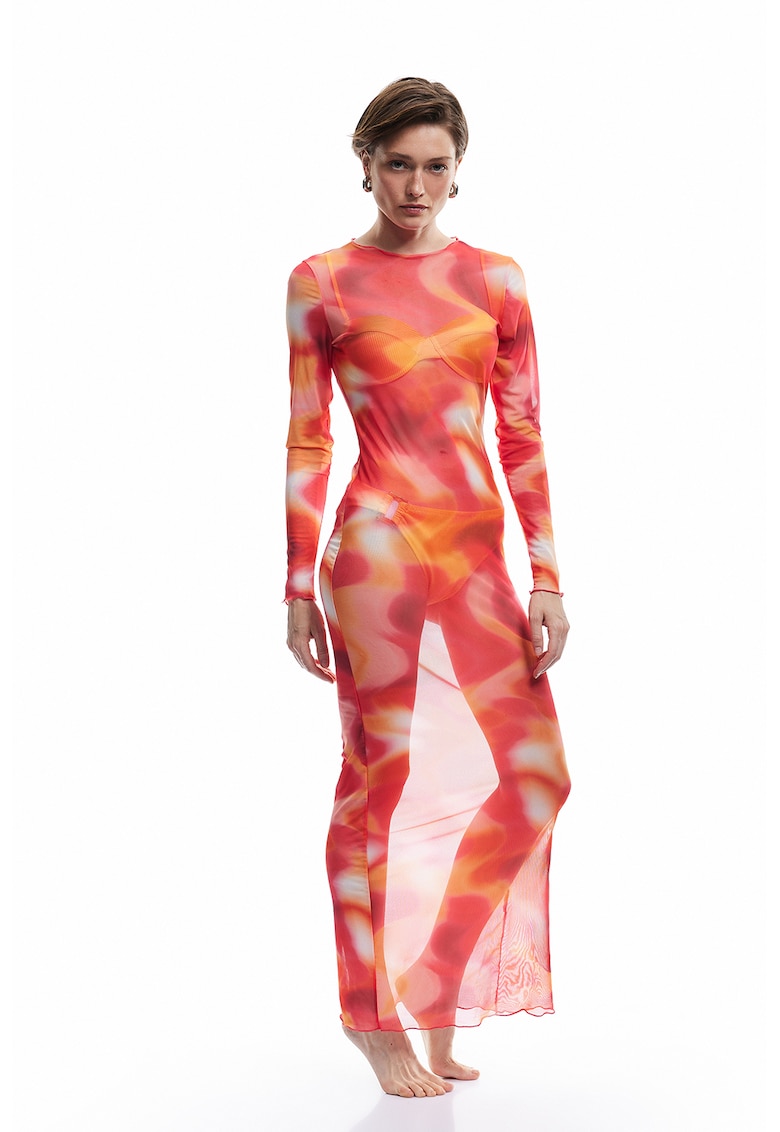 Rochie maxi cu aspect transparent