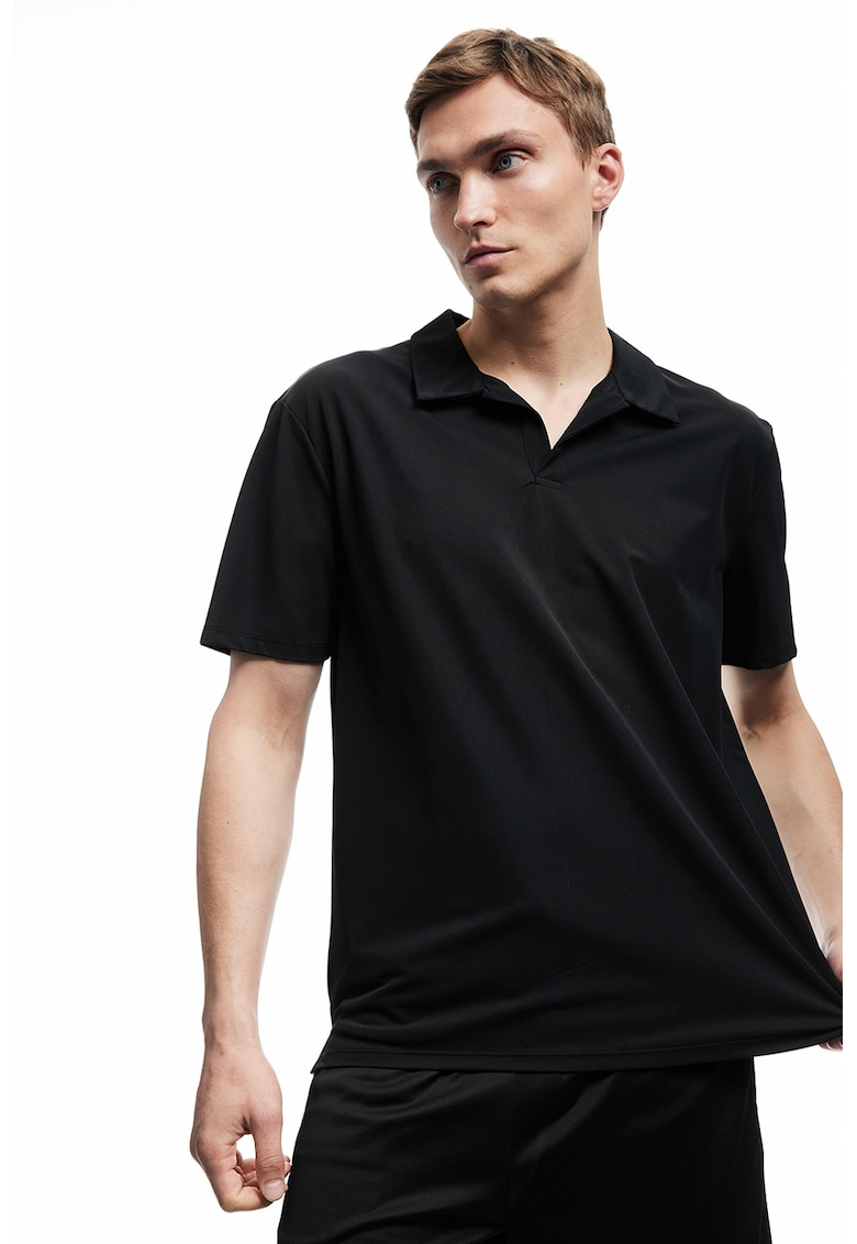 Tricou polo cu model uni - Negru