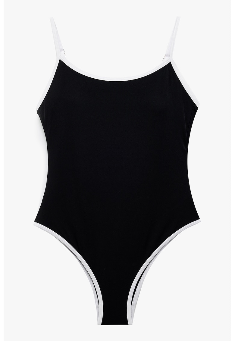 Costum de baie intreg cu terminatii contrastante