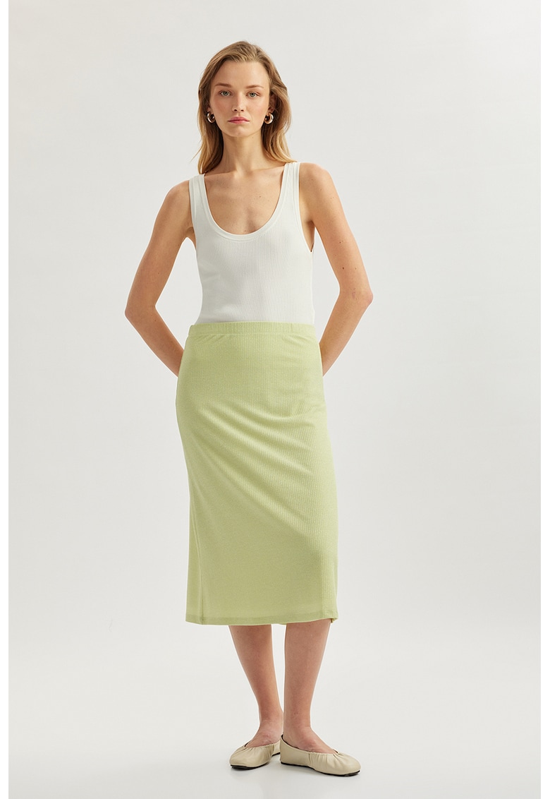 Fusta tricotata cu talie elastica