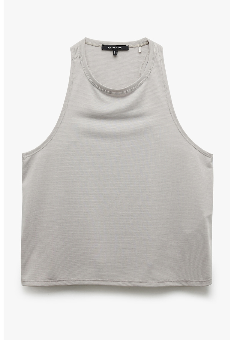 Top crop cu model uni - Gri deschis