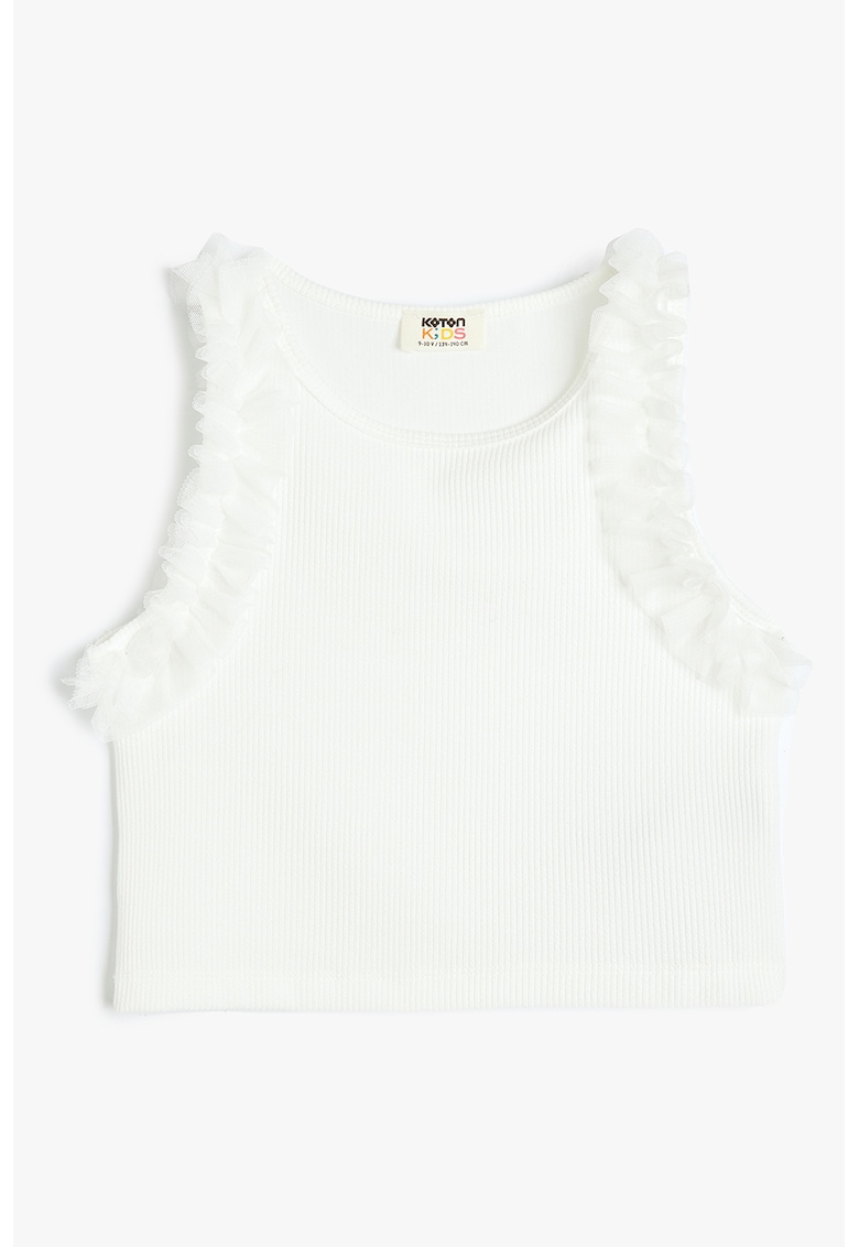 Top fara maneci cu garnituri cu tul