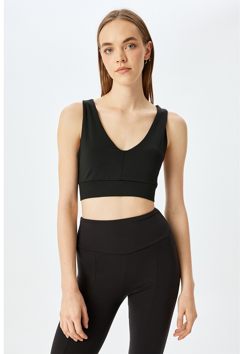 Bustiera cu decolteu in V - Negru