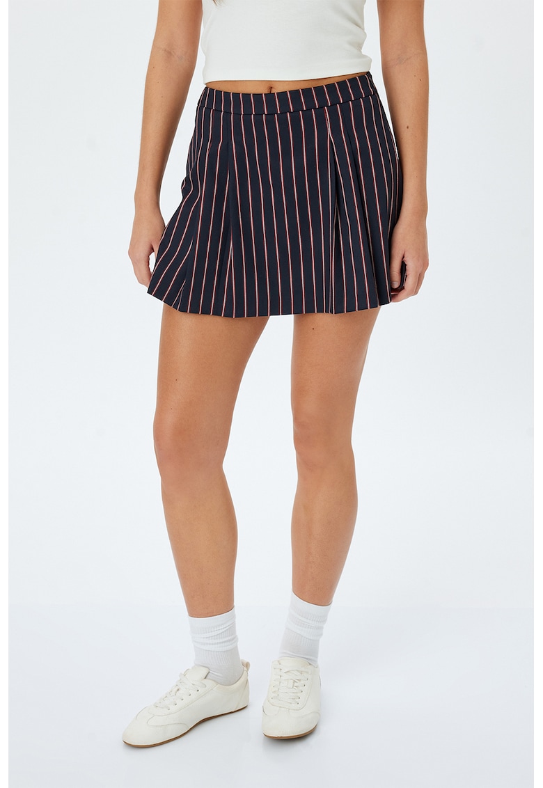 Fusta-pantalon cu dungi si pliuri