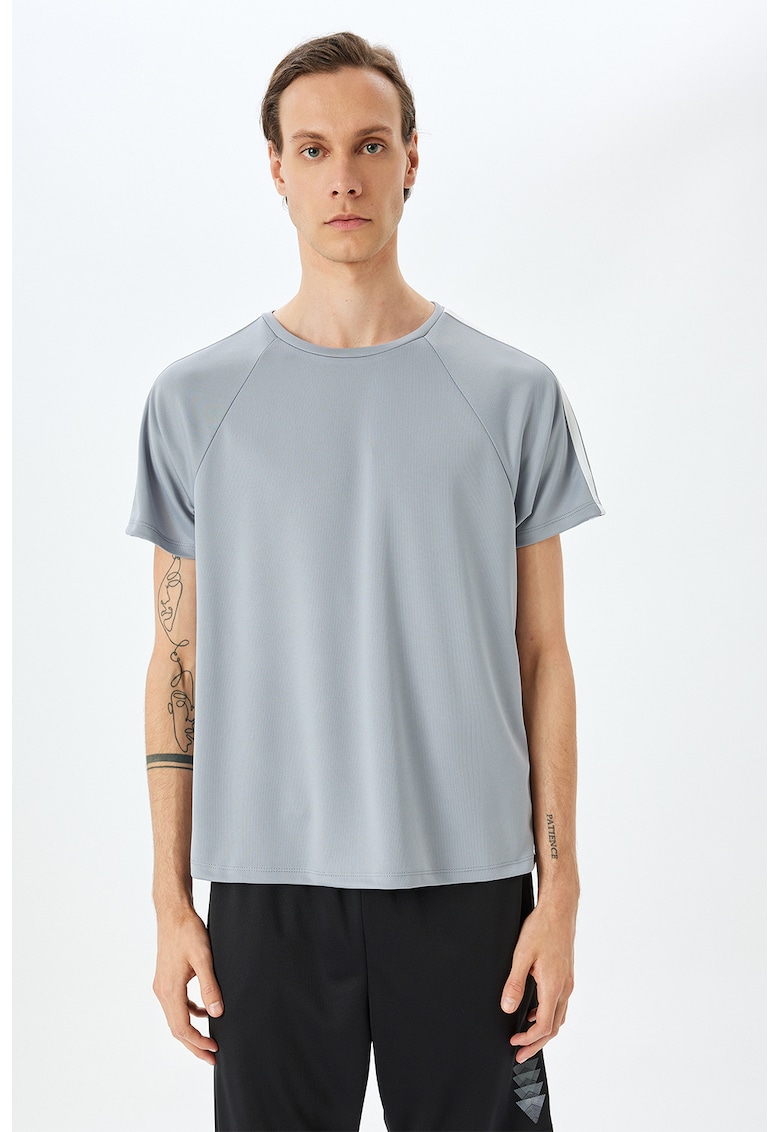 Tricou uni regular fit - Gri deschis