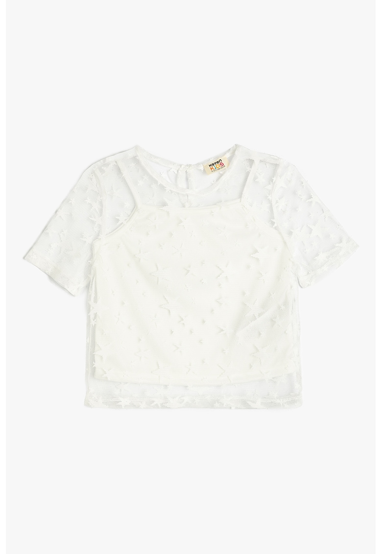 Bluza de plasa cu maneci scurte si model 2 in 1