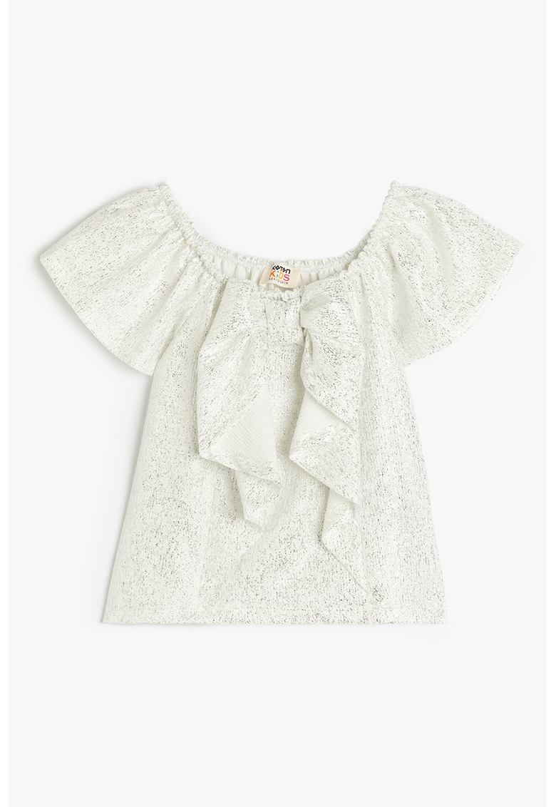 Bluza evazata cu funda si insertie stralucitoare