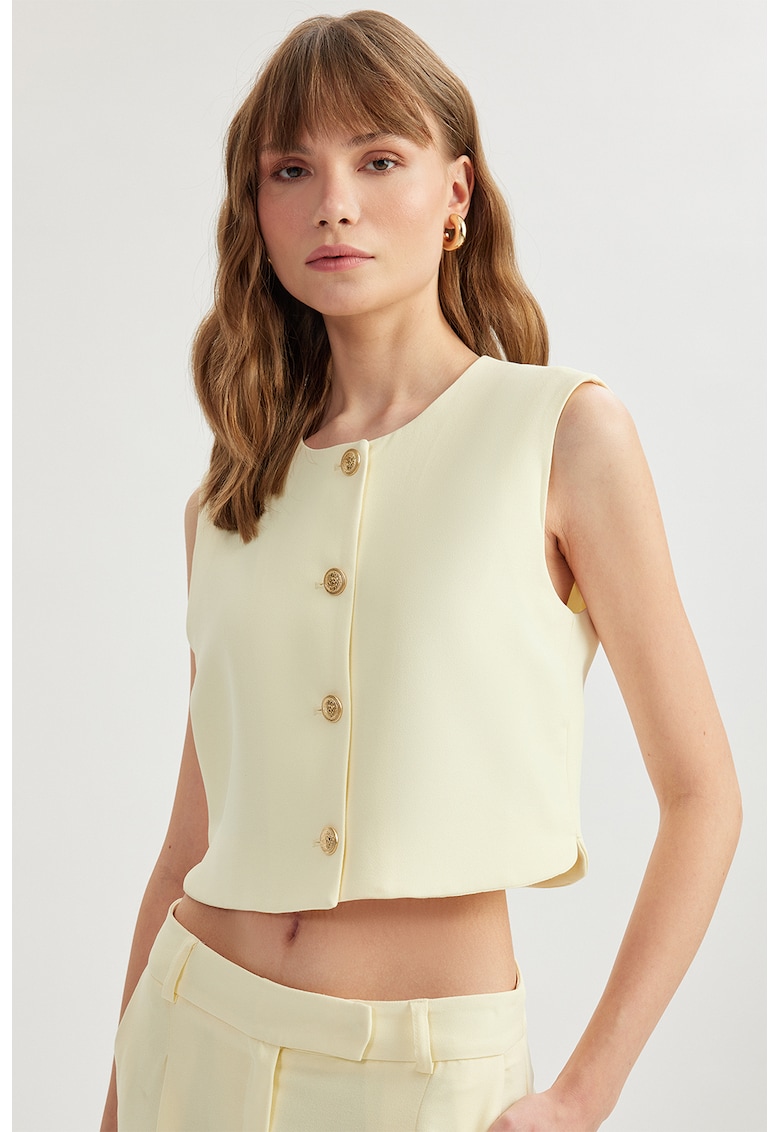 Vesta crop cu nasturi