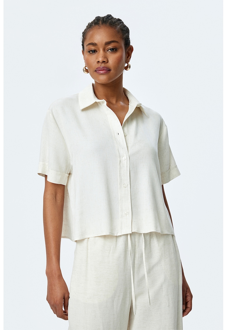 Camasa crop din amestec de in