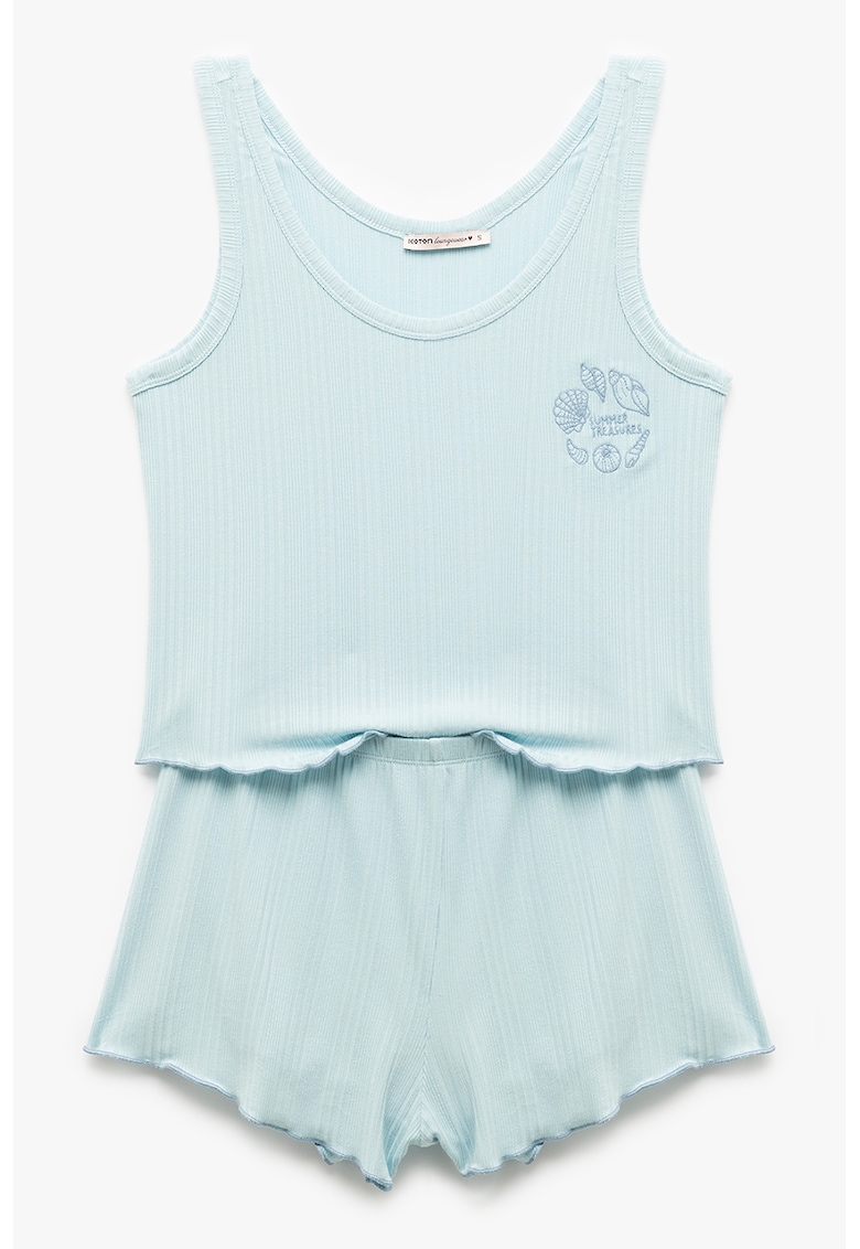 Pijama scurta din modal cu aspect striat