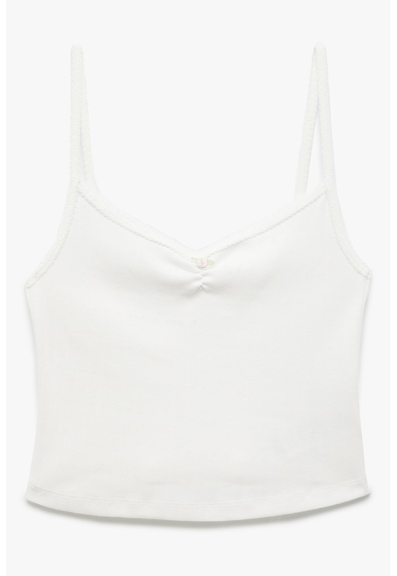 Top din bumbac cu bretele inguste