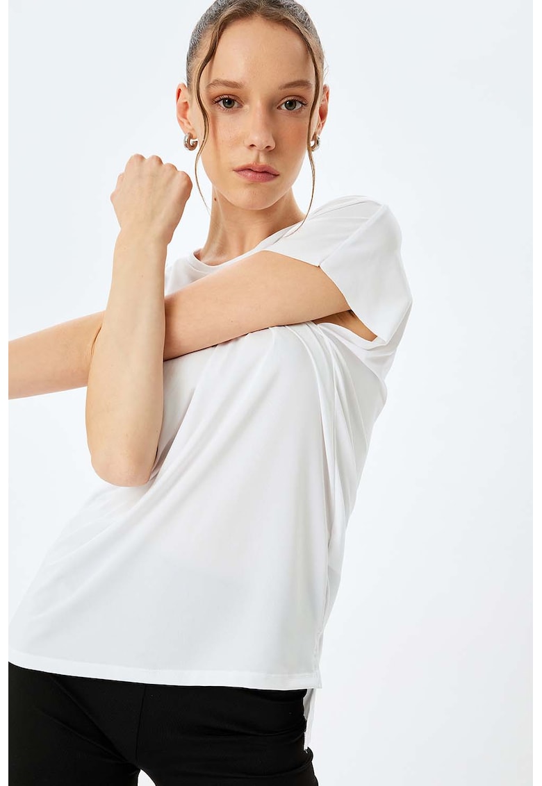 Tricou cu imprimeu text - Alb