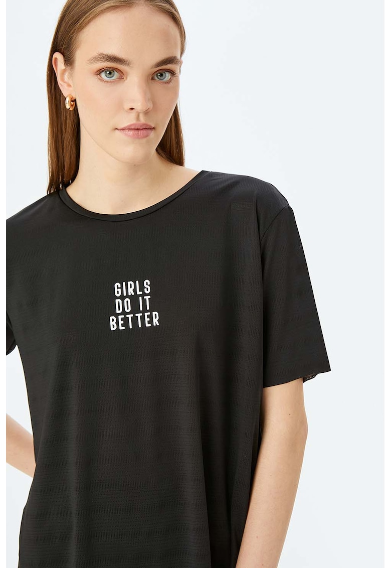 Tricou cu text - Negru stins