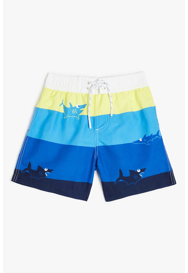 Pantaloni scurti de baie colorblock - Galben/Albastru