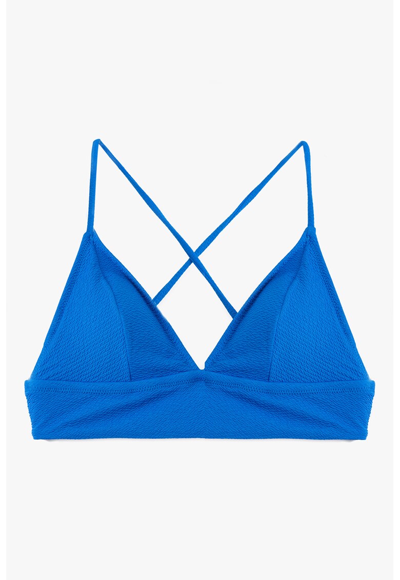 Sutien de baie cu cupe triunghiulare si bretele incrucisate