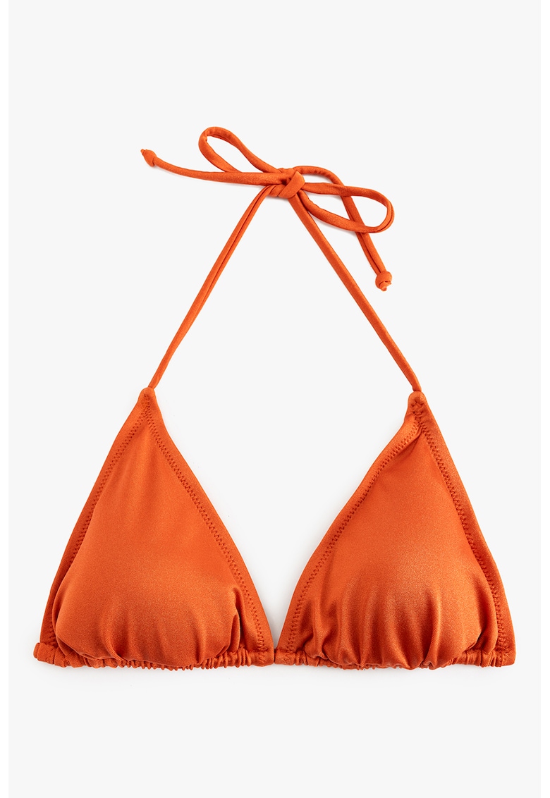 Sutien de baie cu model uni si cupe triunghiulare