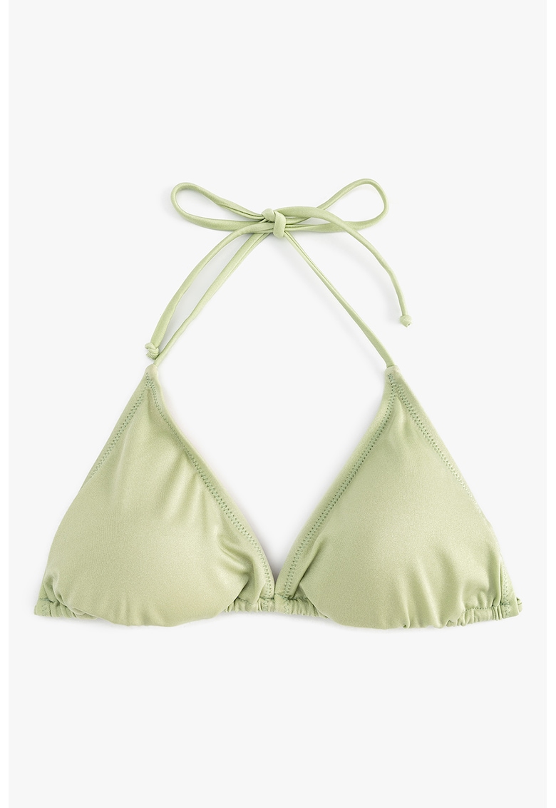 Sutien de baie cu model uni si cupe triunghiulare