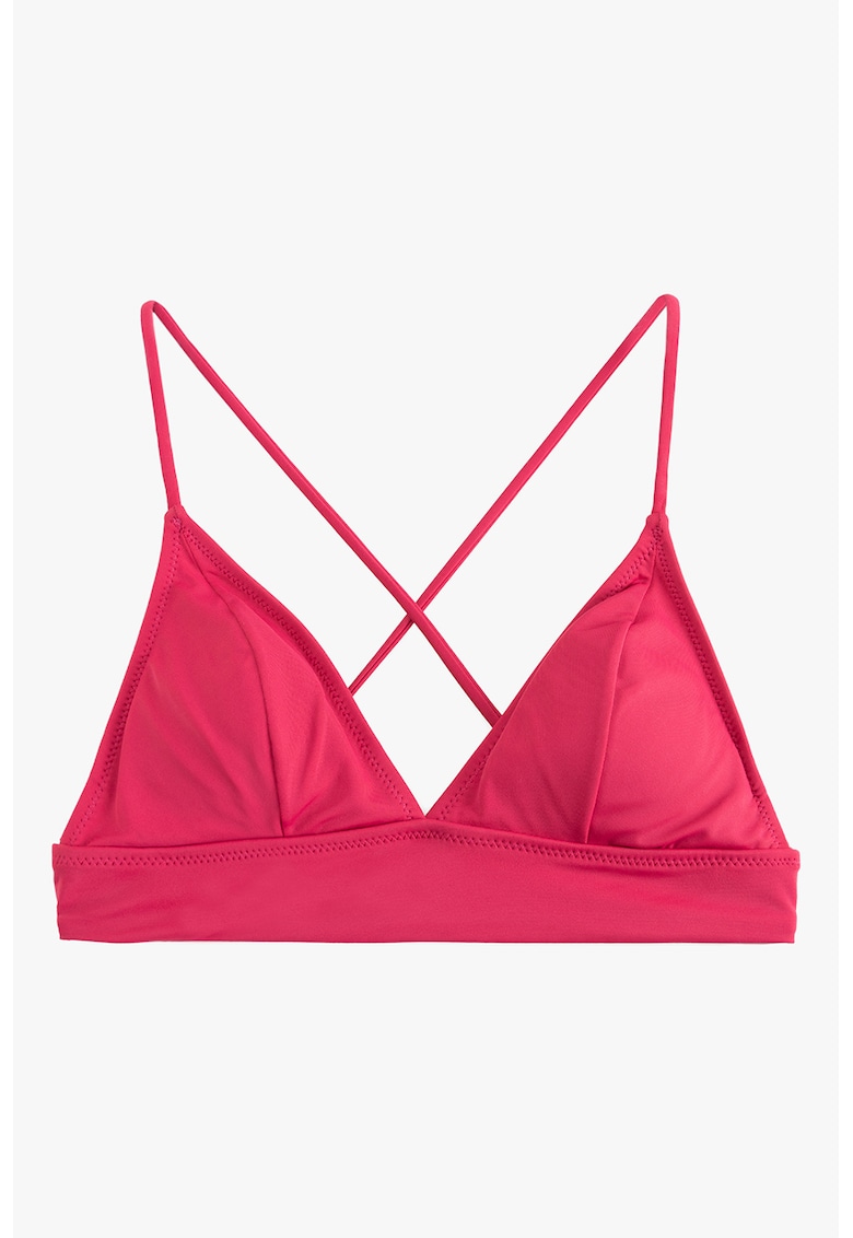 Sutien de baie cu cupe triunghiulare si model uni