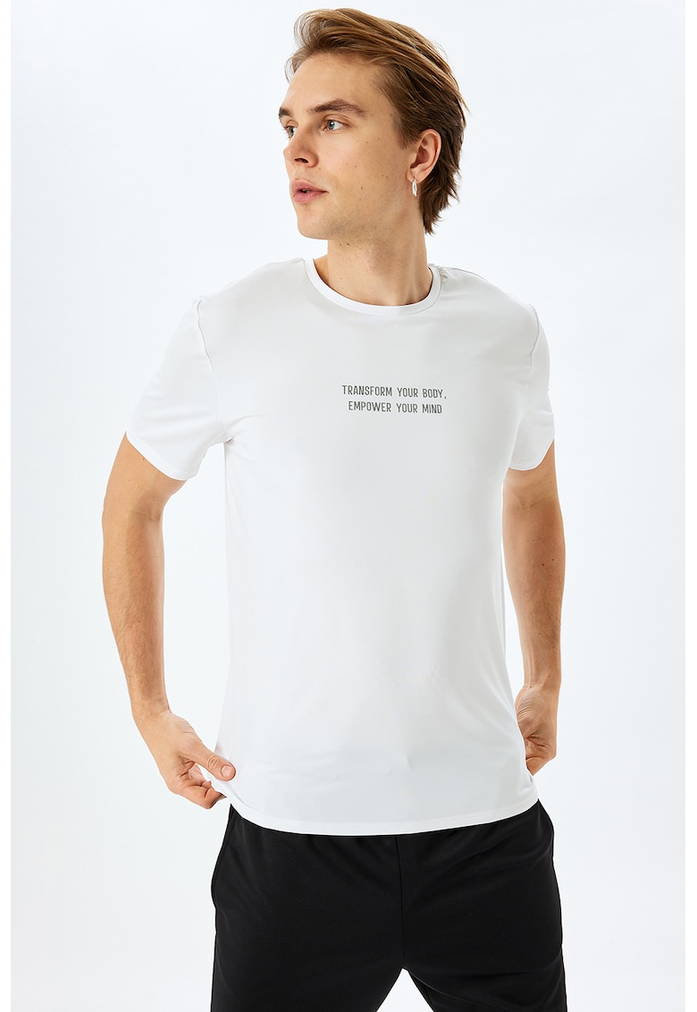 Tricou slim-fit cu mesaj