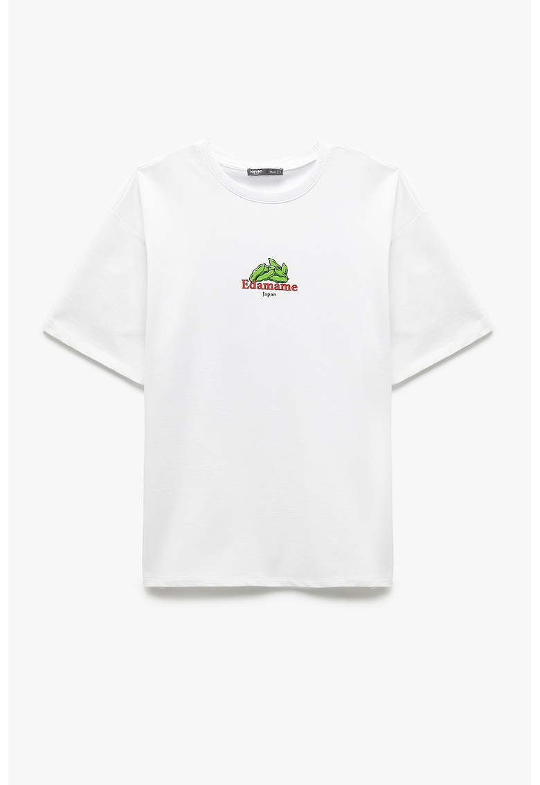 Tricou cu detaliu grafic - Alb
